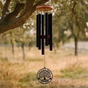 Couple Anniversary Wind Chime, Custom Etched Romantic Gift, Wedding Outdoor Decor, Personalized 25th/40th/50th Milestone, Parents Keepsake afbeelding 2