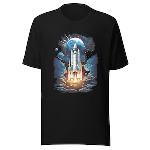 Cosmic Adventure T-Shirt - Space Rocket Design, Unisex Graphic Tee, Perfect Gift for Astronaut Lovers, Birthday Gift, Vintage Style...