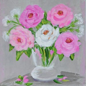 Rose Art Rose Painting Rose Wall Art Shaby Chic Roses  Rose Wall Decor Pink Roses Rose Wall Hangings