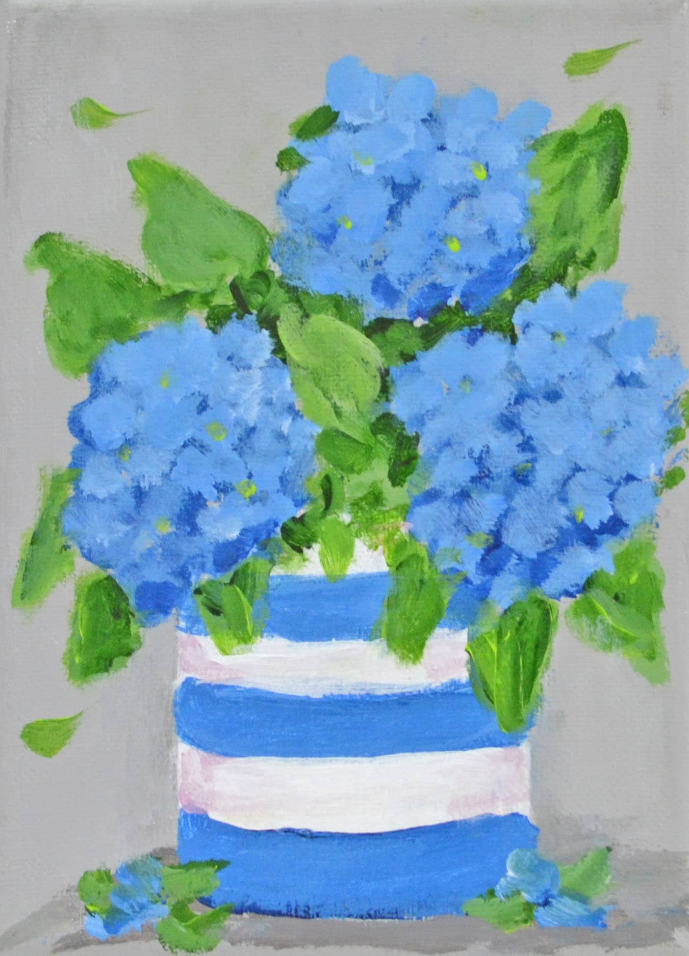 Hydrangea Art Hydrangea Painting Hydrangea Wall Art Blue and Etsy