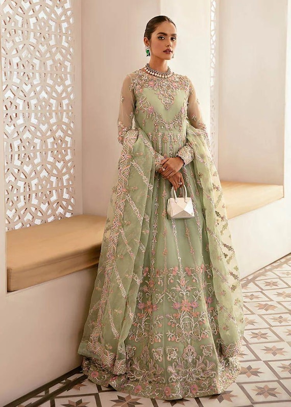 Light sold green pakistani dress - Official Online Store