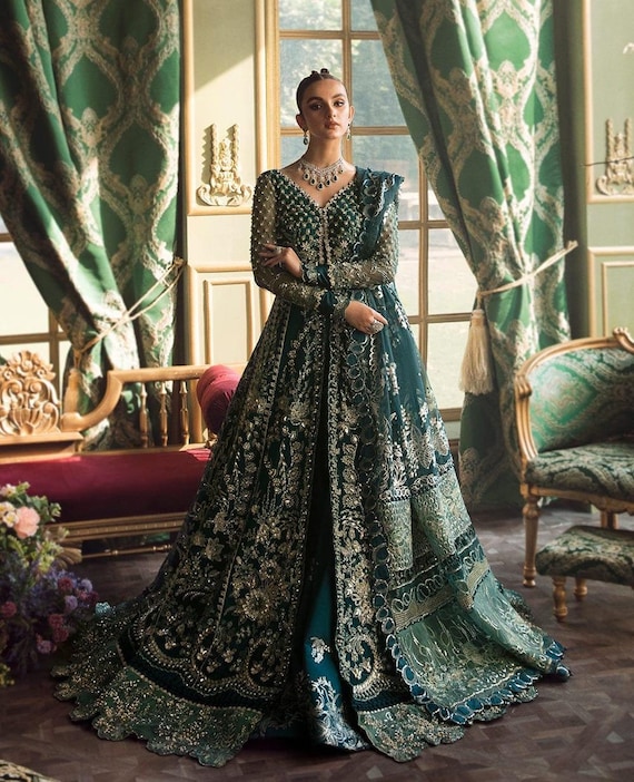 Latest Pakistani Wedding Dresses Eid Party Dress Indian Embroidery Clothes Stitched Gown Mehndi Nikkah Maxi Suit Guest Outfit Made to Order Etsy