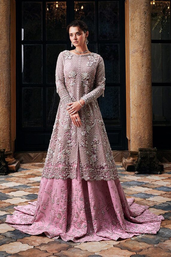 Pakistani Indian Wedding Dresses Embroidery Clothes Pink Gown Lehenga Bridal Stitched Dresses Mehndi Nikkah Suit Guest Outfit Made to Order Etsy Canada
