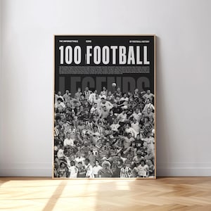 100 Football Legends Poster | Football Legends Poster | Mid-Century Modern Poster | Football Posters | Soccer Print | Gift Poster