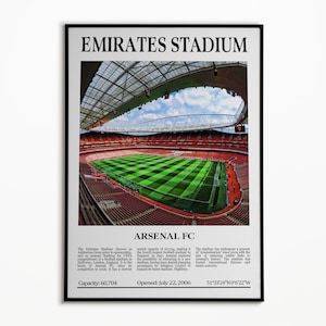 Arsenal Poster | Emirates Stadium Football Poster | Stadium Poster | Football Posters | Soccer Print | Flexible Sizes | Gift Poster