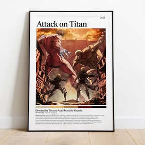Attack On Titan Poster | AOT Anime Print | Anime Poster | Anime Manga Art Print | Minimalist Poster | Vintage Retro Print