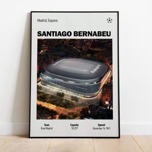 Real Madrid Poster | Santiago Bernabeu Stadium Poster | Real Madrid Stadium Poster | Football Posters | Soccer Print | Flexible Sizes