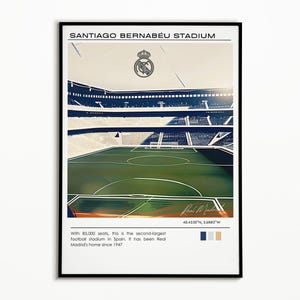 Real Madrid Poster | Santiago Bernabeu Stadium Poster | Real Madrid Stadium Poster | Football Posters | Soccer Print | Flexible Sizes
