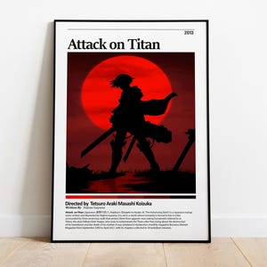 Attack On Titan Poster | AOT Anime Print | Anime Poster | Anime Manga Art Print | Minimalist Poster | Vintage Retro Print