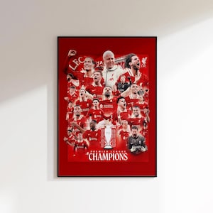 Liverpool Poster | Liverpool FC Premier League Champions Poster | You Will Never Walk Alone Poster | Football Posters | Soccer Print