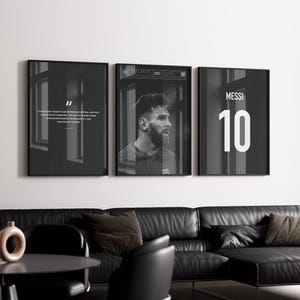 Lionel Messi set van 3 posters | Lionel Messi bundelt 3 packs | Voetbalafdruk Argentinië | Voetbalposters | Eenpersoonskamer | Flexibele maten
