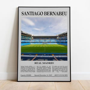 Real Madrid Poster | Santiago Bernabeu Stadium Poster | Real Madrid Stadium Poster | Football Posters | Soccer Print | Flexible Sizes