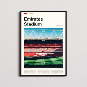 Arsenal Poster | Emirates Stadium Football Poster | Stadium Poster | Football Posters | Soccer Print | Flexible Sizes | Gift Poster