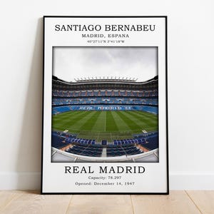Real Madrid Poster | Santiago Bernabeu Stadium Poster | Real Madrid Stadium Poster | Football Posters | Soccer Print | Flexible Sizes