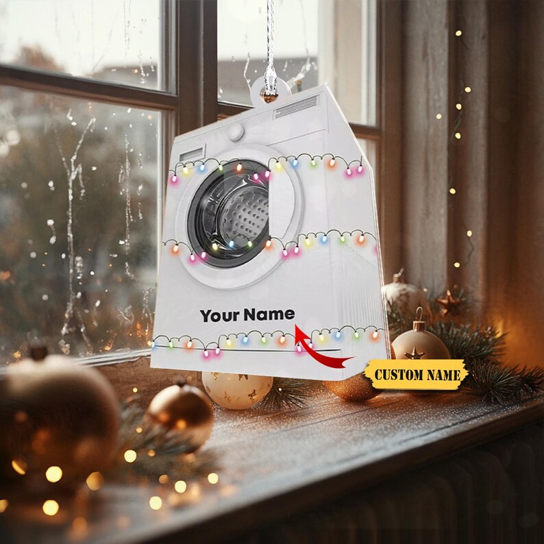Washing Machine Lights Tree Hanging Christmas Ornament, Xmas Ornament
