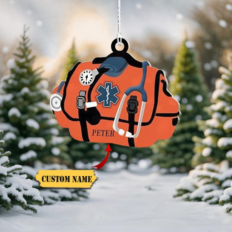 Personalized EMS Emt Paramedic Christmas Ornament 2D, Custom EMS, EMT