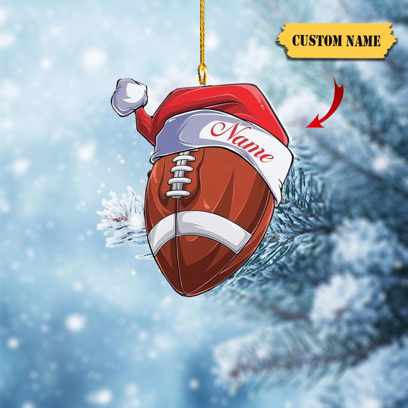 Personalized Football Helmet Ornament 2D Acrylic, American Football