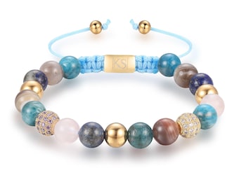 Aphrodite Beaded Bracelet: Handmade Colorful Gemstone Adjustable Jewelry