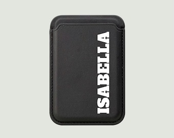 Personalized Name MagSafe Wallet, Vegan Leather Wallet for iPhone