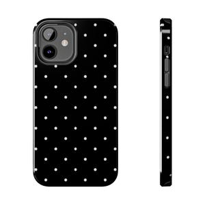 Tough Phone Cases, Black Polka Dot Phone Case, Protective Cell Phone Cover, Rugged Smartphone Case, Durable Mobile Phone Shell, Strong