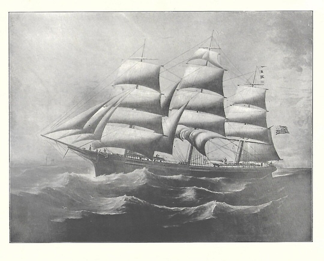 Print of the Sailing Ship Carrie Reed, Built in 1870 - Etsy