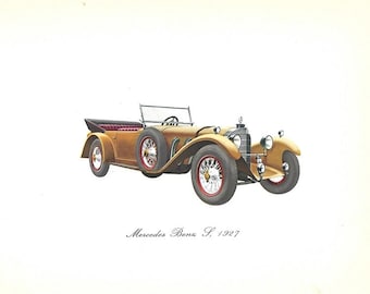 Vintage Color Car Print of a 1927 Mercedes Benz L