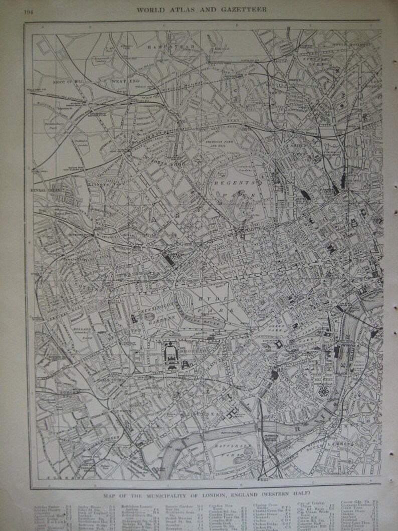 1921 City Map of London, England (western Half) - Etsy