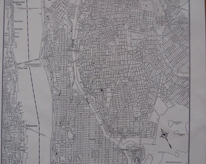 Old Map of Upper Manhattan and the Bronx. - Etsy