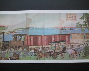 Large Double Print of Train Scenes