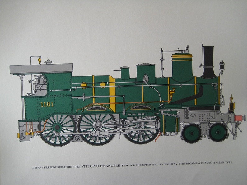 Large Double sided Train Print in color image 1