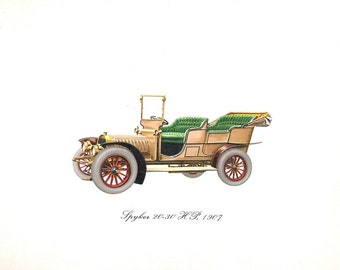 Antique Car Print 1907 Spyker