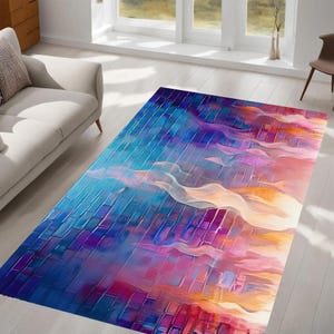 Abstract Flame Art Rug, Vibrant Fire, Ice Design, Flames Rug, Bold, Creative Spaces, Modern Rug, Home Decor, Bedroom, Living Room, Art Gift