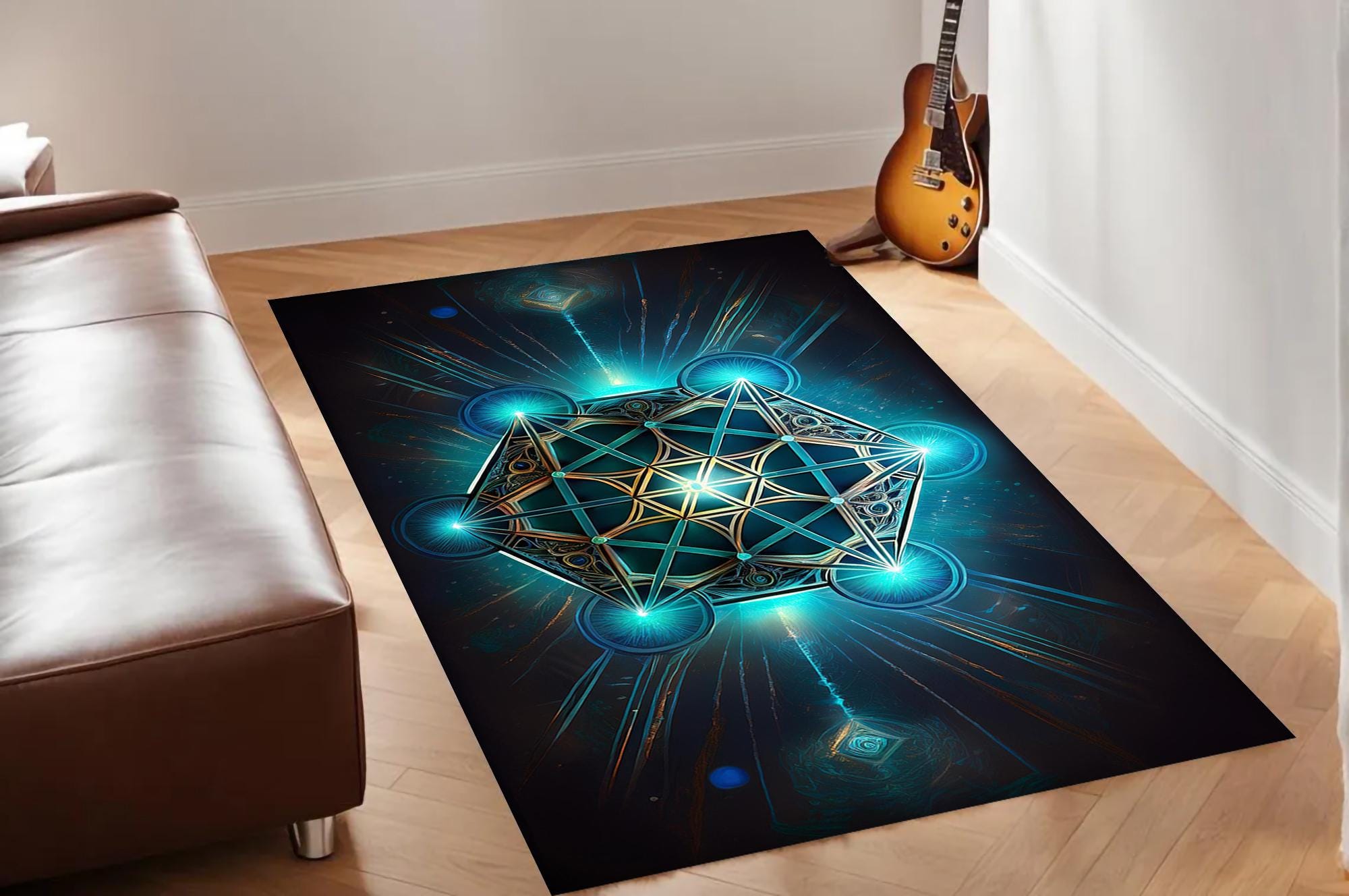 Metatron Cube Rug Large Metatron's Cube Rug, Sacred Geometry, Energy Burst, Mystical ...