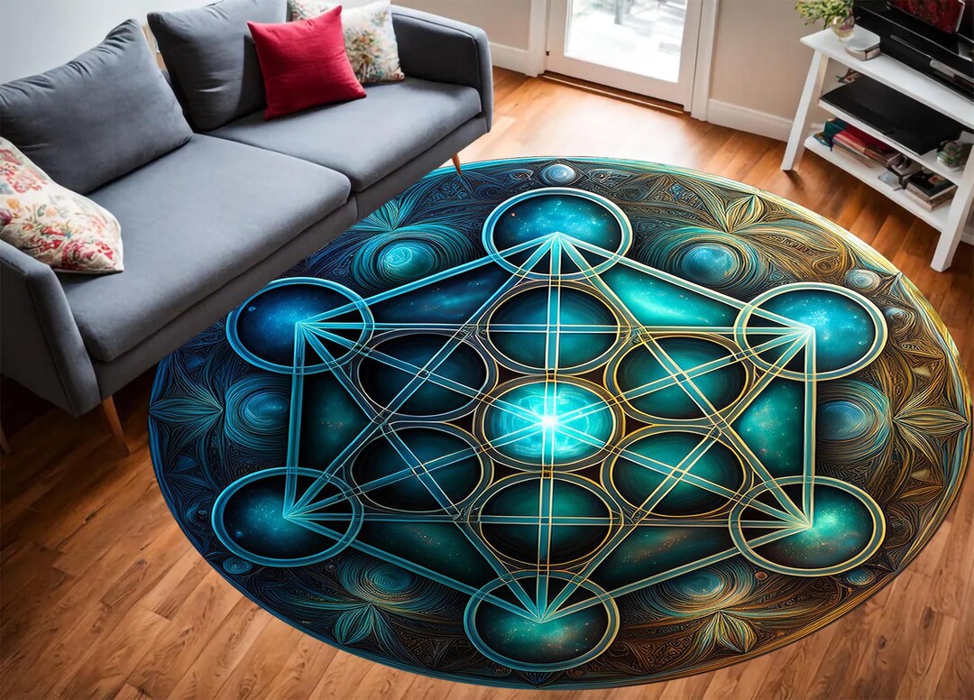 Metatron Cube Rug Metatron's Cube Rug, Sacred Geometry Art, Cosmic Design, Home Decor ...
