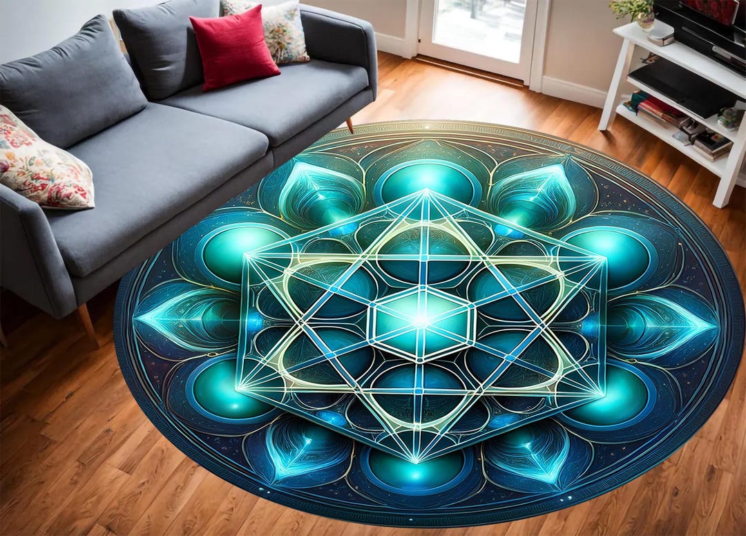 Metatron Cube Rug Metatrons Cube Rug, Sacred Geometry, Mandala Rug, Cosmic Energy Rug ...