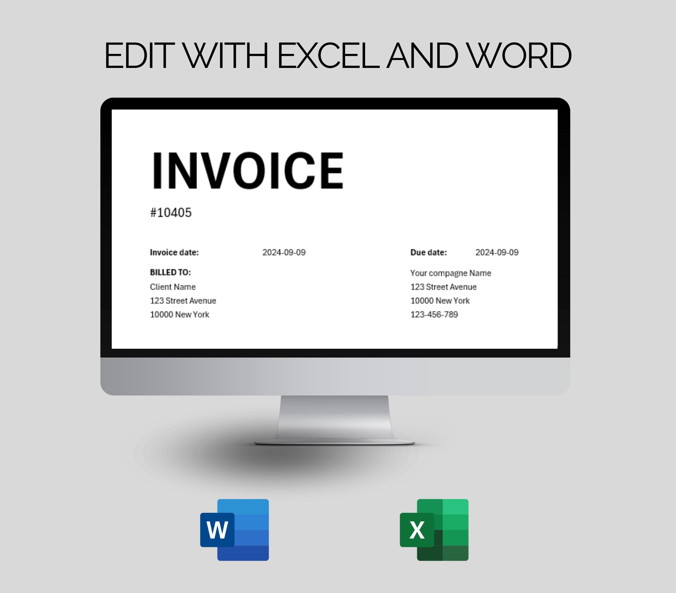 Invoice Template | Professional Invoice | Business Template | Microsoft ...