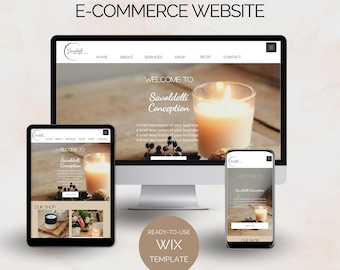 Szablon witryny Wix - Szablon Wix, Motyw Wix, Motyw bloga, Witryna internetowa Cândle, Kreatywny motyw witryny, E-commerce, Motyw sklepu, Nowoczesny, Świeca