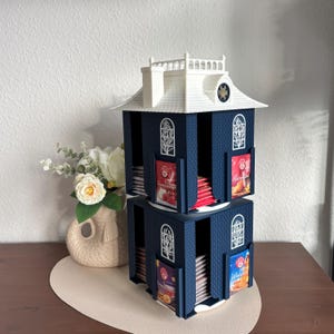 Tee Villa doppelstöckig drehbar – 3D Druck Teehaus, Teebeutel Organizer, Villa Design, Teevilla, Teebox - Farbe wählbar