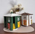 Tea house rotating 3D print - tea bag organizer color customizable - tea bag dispenser - kitchen organizer - pagoda - Japan decoration