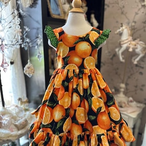 beautiful citrus orange girl dress