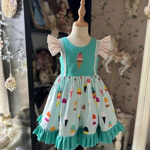 beautiful icecream handmade baby  girl dress