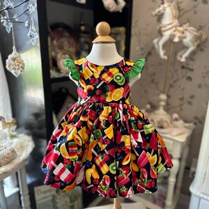 beautiful handmade multicolor girl dress polipop fruit summer dress size 2