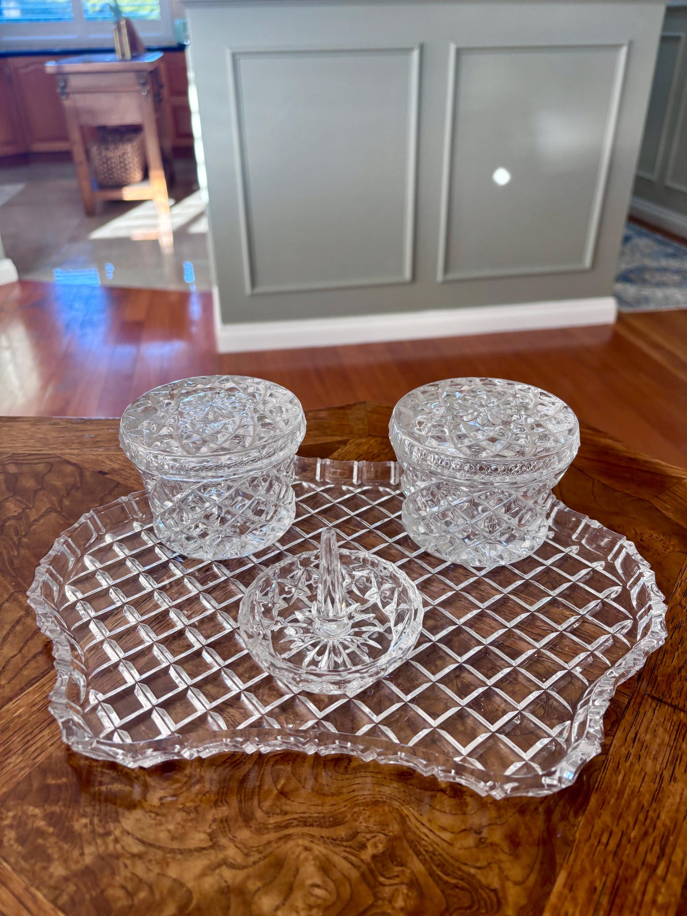 Antique Crystal Dressing Table Set - Etsy UK