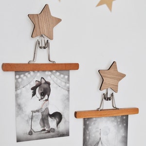 Magical Celestial Wall Hooks - Wooden Set for Nursery Room- Decoration Baby Clothes- Toys Holder Hanger- Wall Mount Organizer Baby