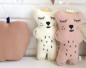Neutral Sleepy Bear Soft Toy, Polar bear plush toy, Teddy bear, polar bear, bears, woodland animal, stuffed animal, Baby Shower gift, Plush