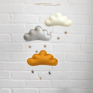 Mobile Bebe Mobile Nuage Blanc Et Gristhe Butter Etsy France