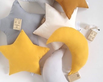 Yellow Mustard star pillow, Star Children’s Cushion, Cushion Mustard, Kids room decorative pillow, kids pillow, kids room decor,