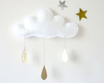 White Cloud Mobile, White cloud decor,  Nursery-Children Decor- Neutral nursery by The Butter Flying- nursery decor- White nursery