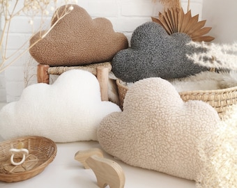 Handmade Teddy Boucle Cloud Pillow | Nursery Decor