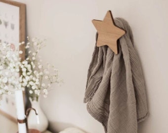 Star haak, Star houten haken, houten decor, muur haken, ster muur decor, home decor, kinderen haak, muur haak, muur haken, kapstok haken